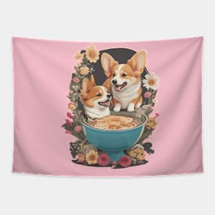 Corgi Dogs Mommy Tapestry