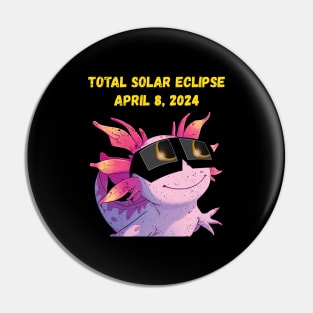 Total Solar Eclipse 2024 Grunge Axolotl Pin