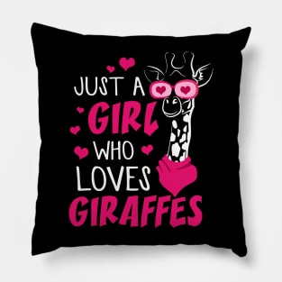 Just A Girl Who Loves Giraffes Pillow