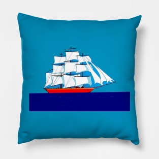 A Clipper Ship on the Ocean Pillow