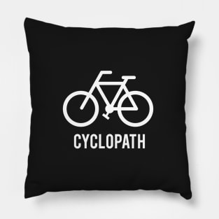 Cyclopath, bicycle black t-shirt, cyclist black shirt Pillow