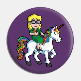 School Teacher Riding Unicorn Magical Back To School Pin