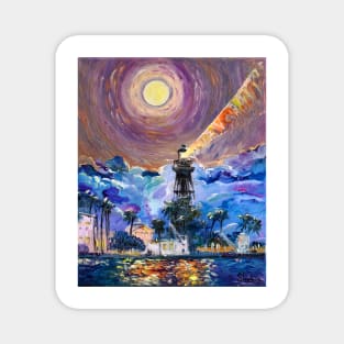 Lighthouse At Night Magnet