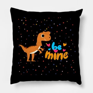 Be Mine Valentines Day Dinosaur Pillow