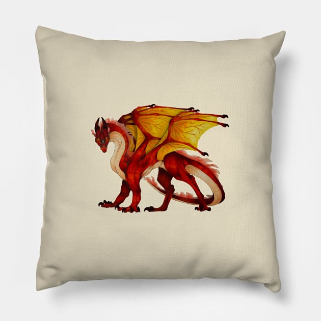 Red Dragon Pillow by E