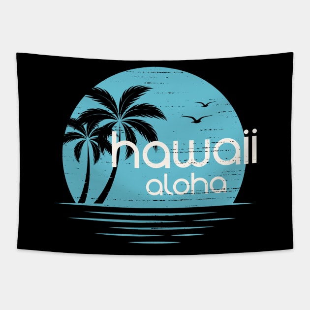 Hawaii sunset  design, print, typography Tapestry by Frispa