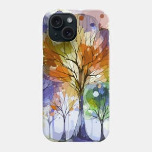 Colorful Purple Brown Abstract Trees Phone Case