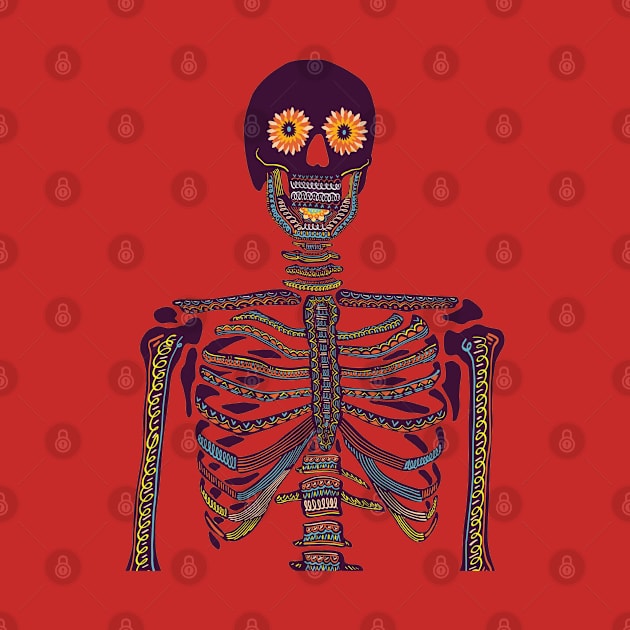 Sugar Skeleton Colorful by Mako Design 