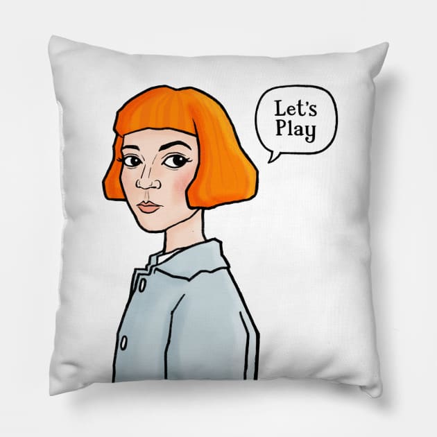 Queen's Gambit - Beth Harmon Pillow by CarlBatterbee