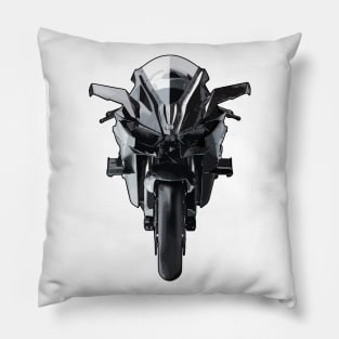 H2R Bike Front View Illustration Pillow