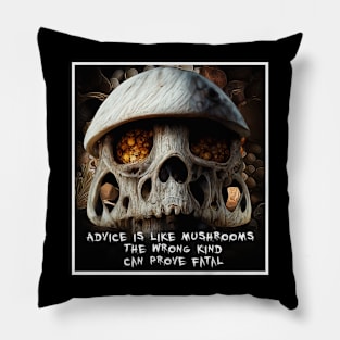 mushrooms skull Pillow