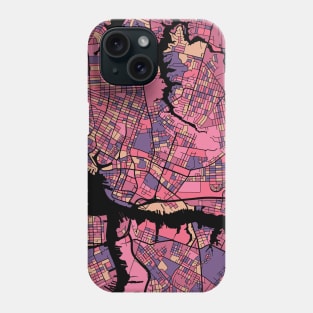 Norfolk Map Pattern in Purple & Pink Phone Case