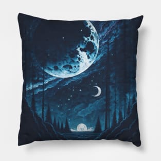 Magical landscape at night Pillow