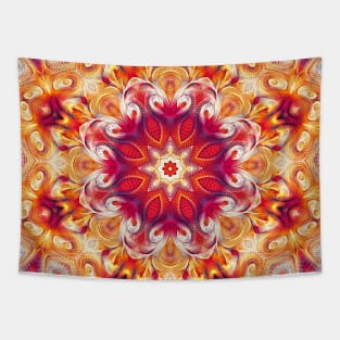 Flower Of Life Mandala (Fiery Passion) Tapestry