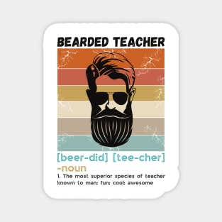 Bearded Teacher Definition Funny Beard Teacher Magnet