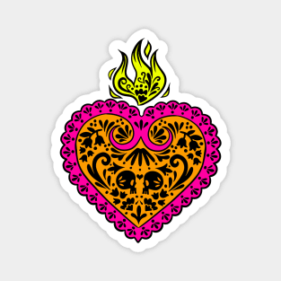 Colorful Mexican Talavera Sacred Heart Magnet