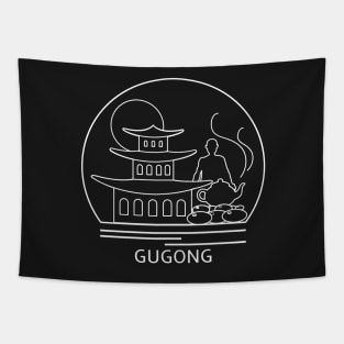 Gugong Minimalist Line Drawing - Board Game Inspired Graphic - Tabletop Gaming  - BGG Tapestry