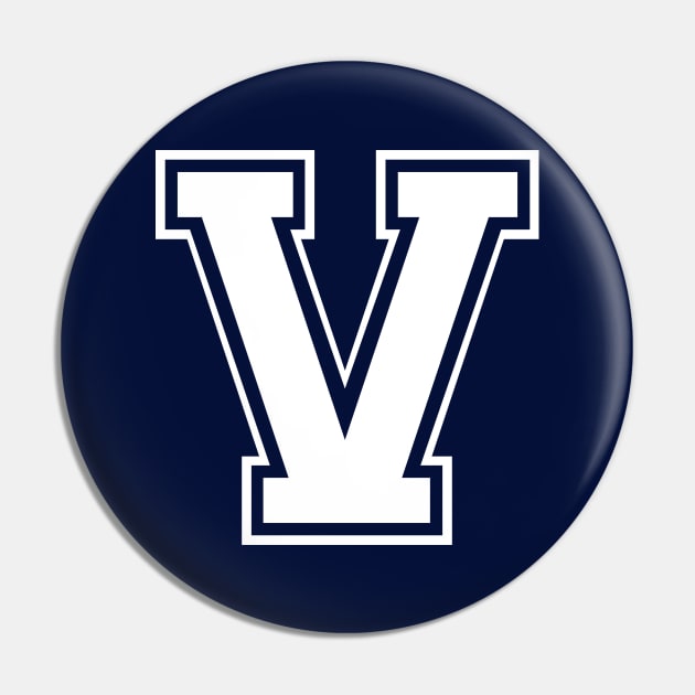 Initial Letter V - Varsity Style Design Pin by Hotshots