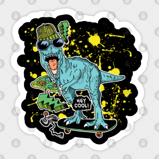 Dino Skateboarding Skateboard Dinosaur T Rex Animal Dinosaur Sticker Teepublic .design of panda/bear/tree/cat shape for diy laptop phone luggage skateboard papelaria. teepublic