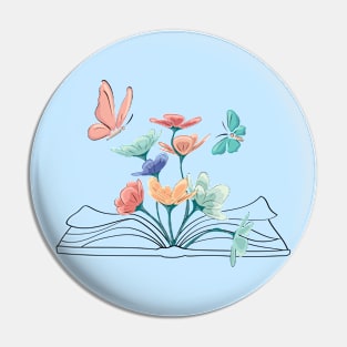 Flowers book Pin