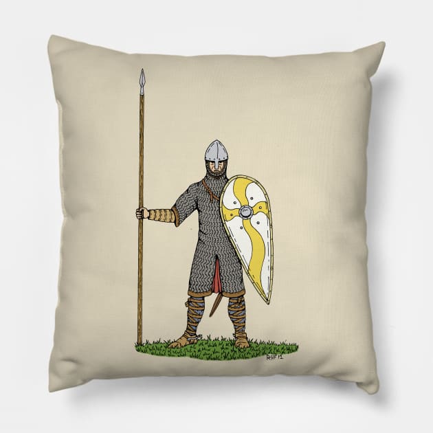 Norman Knight Circa 1066 Pillow by AzureLionProductions