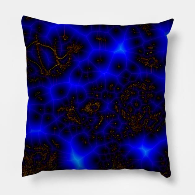 Blue Lightning Storm Abstract Pillow by jwwallace