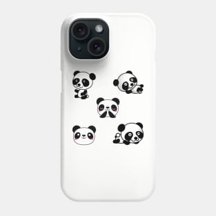 Cute And Playful Panda Sticker Pack Phone Case