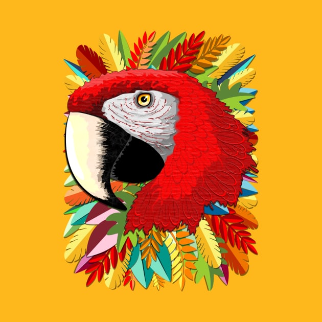 Macaw Parrot Paper Craft Digital Art by BluedarkArt