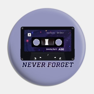 Cassette Audio Mix Tape Never Forget Nostalgic 1990s Pin