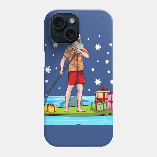 Paddle Board Santa Christmas In July Water Sports Phone Case by E