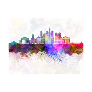 Chicago V2 skyline in watercolor background T-Shirt