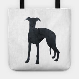 Whippet Black Gray Dog Silhouette Art Tote