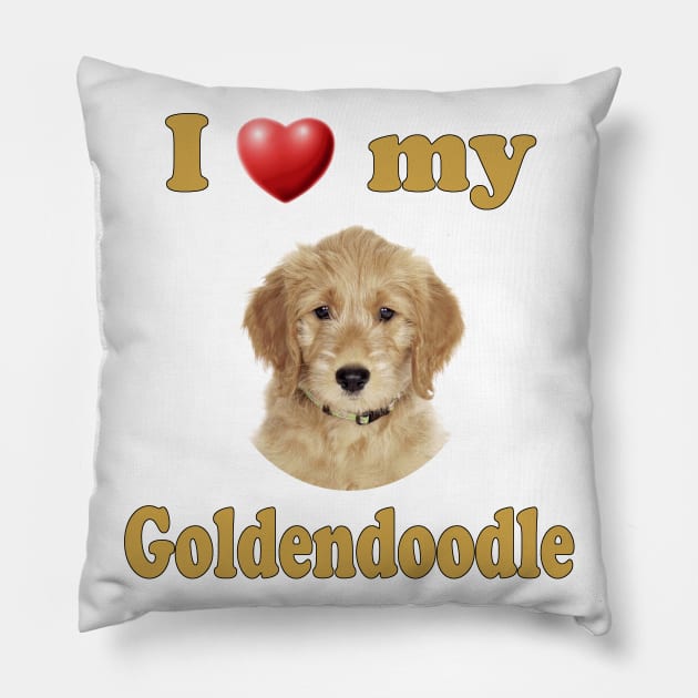 I Love My Goldendoodle Pillow by Naves