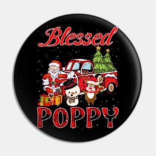 Blessed Poppy Red Plaid Christmas Pin