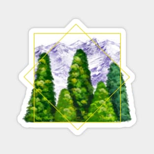 Nature Geometric Mountains Magnet