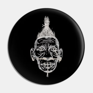 Shrunken Head Macabre Art Pin