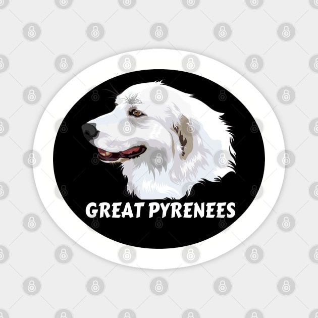 Great Pyrenees Dog Breed Profile Art Magnet by SistersRock