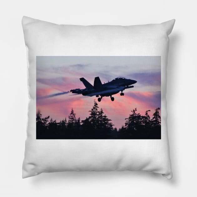 F/A-18 At Dusk Pillow by acefox1