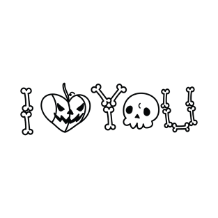 I love you skull and pumpkin T-Shirt