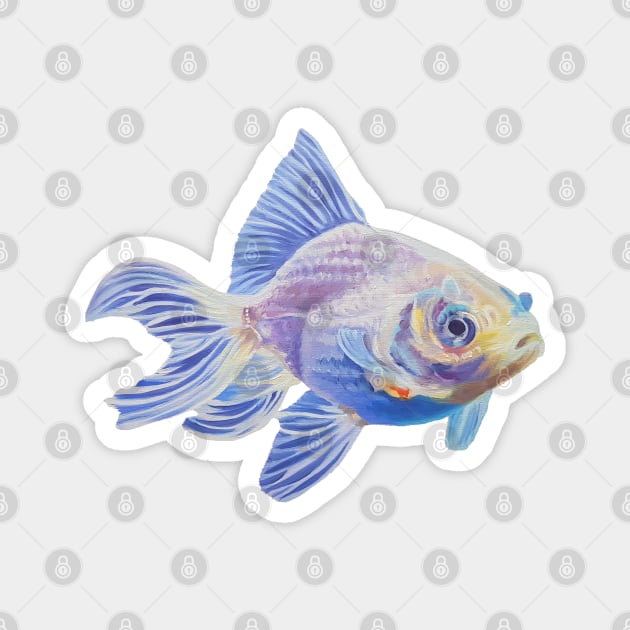 White Goldfish - fish painting (no background) Magnet by EmilyBickell