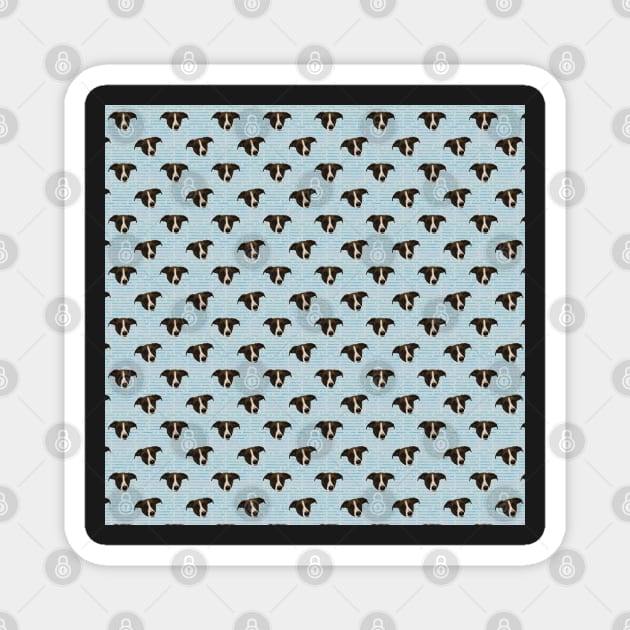 Cute Hound Puppy Faces - Blue Palette Pattern Magnet by andreeadumez