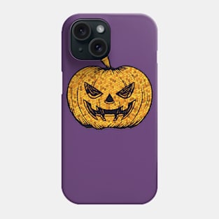 Orange Mosaic Carved Pumpkin Graphic Phone Case