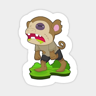 Monkey Halloween Zombie Magnet