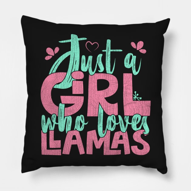 Just A Girl Who Loves Llamas Farmer Gift graphic Pillow by theodoros20