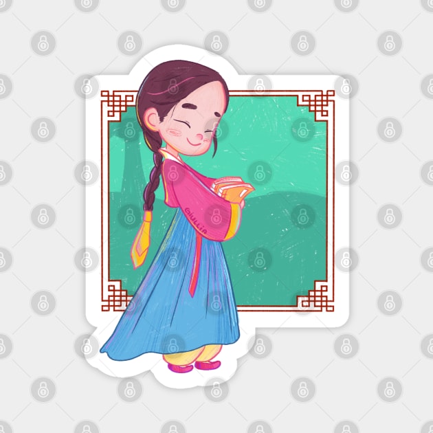 cute hanbok girl Magnet by Giullia - Yeppeunyeppeun Art