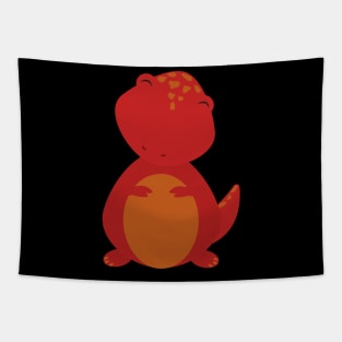 Happy Red Baby Dinosaur Tapestry