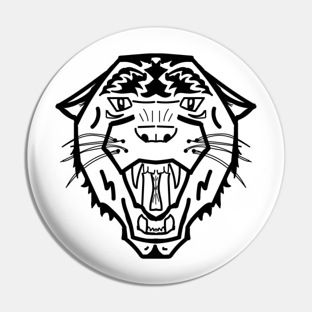 Black Tiger Pin by deadlydelicatedesigns