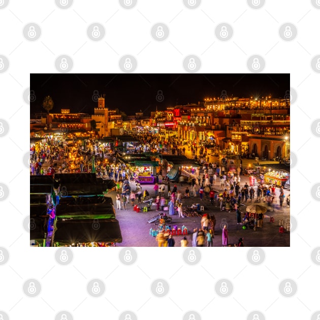 Jemaa el-Fnaa , Marrakech at night by geoffshoults