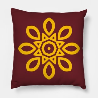 Gold Spiral Mandala Pillow