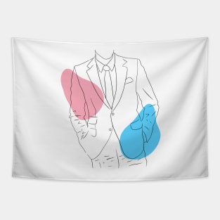 trans man illustration Tapestry